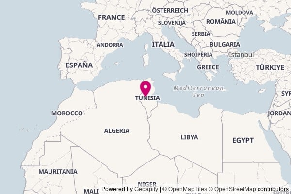 Tunisia on world map